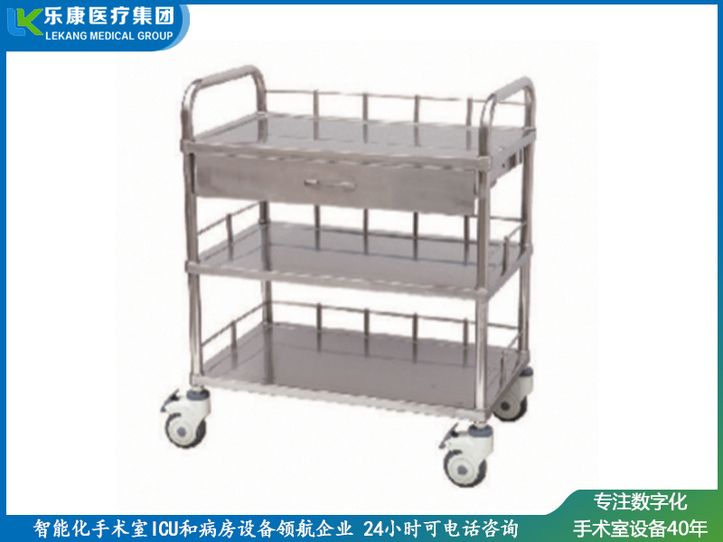 [b6]不銹鋼三層治 療車(全抽屜)